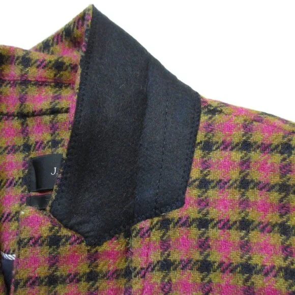 NWT J.Crew Parke Blazer in Pink Mustard Houndstooth English Moon Wool Jacket 12